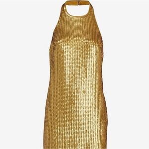 The Perfect Event Dress Gold Sequin Halter Backless